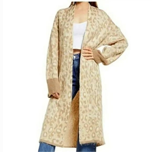 Oversized Cardigan Topshop Leopard Print Cardigan Topshop Sweaters